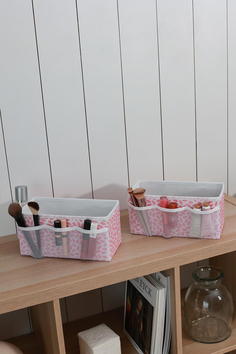 Rek Home 2'li Set Yaprak Pudra Makyaj Kozmetik Düzenleyici Organizer Makyaj Kutusu