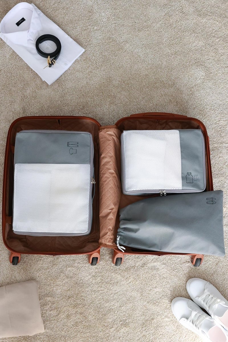 Rek Home 3'lü Gri Valiz Düzenleyici Bavul İçi Organizer Set Seyehat Hurcu