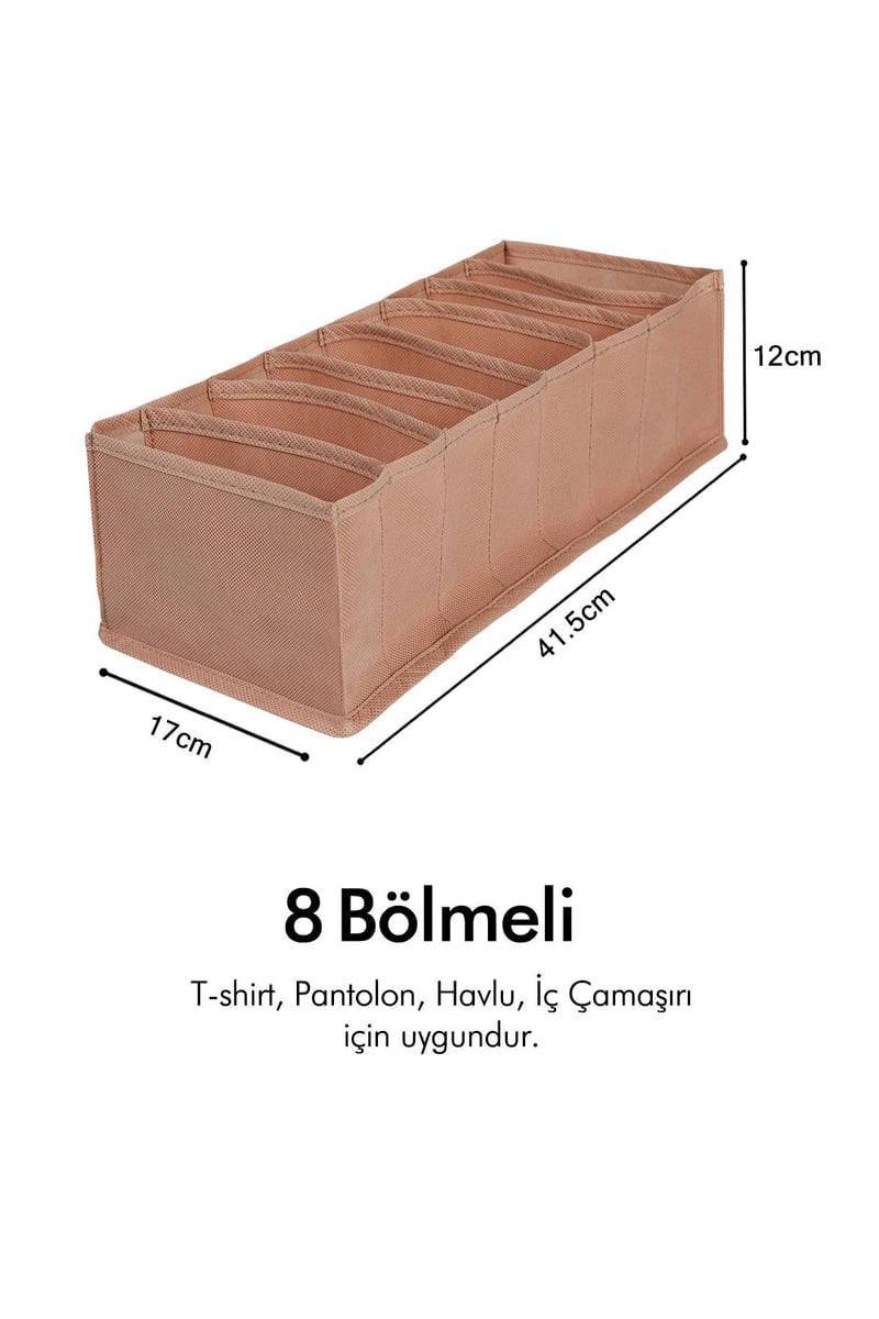 Rek Home 3'lü Set Bej Dolap Çekmece İçi Akordiyon Tipi Katlanır Çamaşır Düzenleyici Organizer