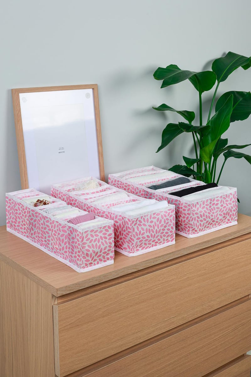 Rek Home 3'lü Set Yaprak Pudra Dolap Çekmece İçi Akordiyon Tipi Katlanır Çamaşır Düzenleyici Organizer