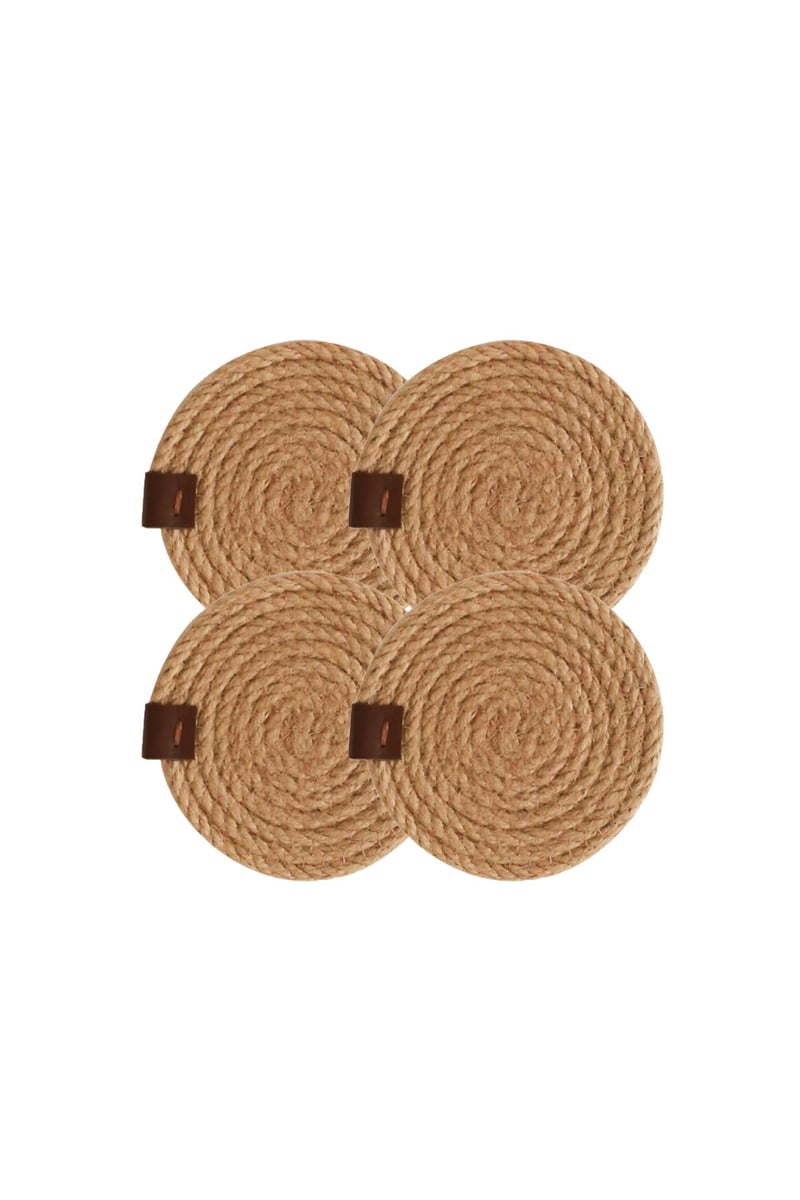Rek Home 4 Adet Jüt Halat Bardak Altlığı 11x11