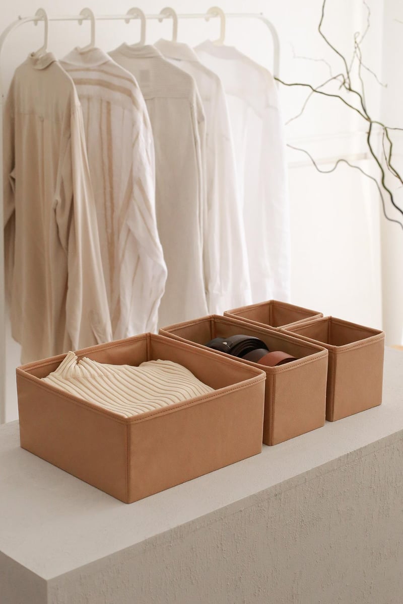 REK HOME 4'lü Bej Çekmece İçi Düzenleyici Organizer Set