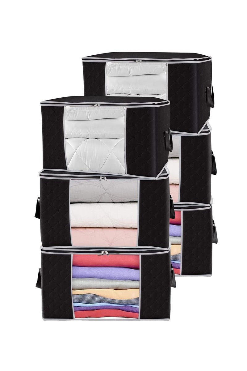 Rek Home 6 Adet Pencereli Siyah Büyük Boy Yastık Yorgan Kazak Hurcu / 75x40x40