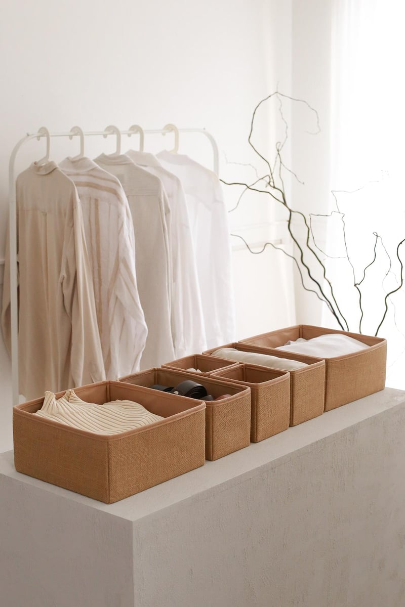 REK HOME 6lı Jüt Çekmece İçi Düzenleyici Organizer Set