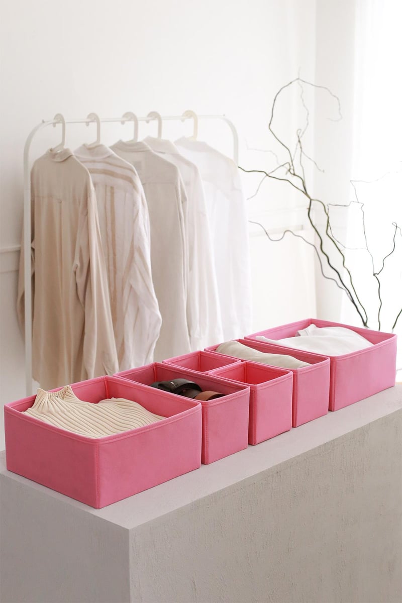 REK HOME 6lı Pembe Çekmece İçi Düzenleyici Organizer Set