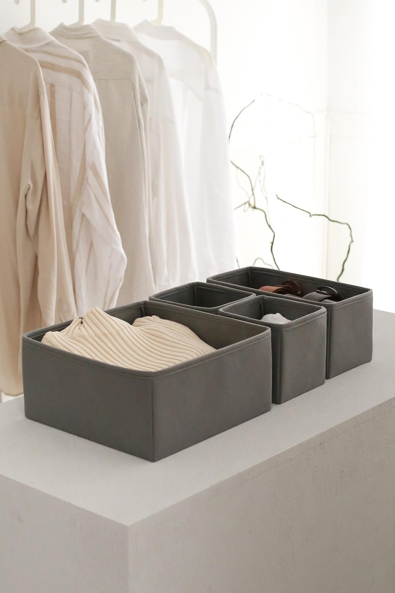 REK HOME Gri Çekmece İçi Düzenleyici 4'lü Organizer Set