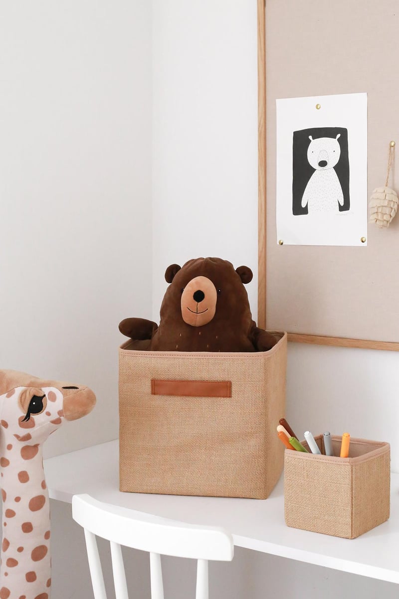Rek Home Jüt Dolap Içi Çamaşır Oyuncak Düzenleyici Katlanır Saklama Kutusu Organizer 28x28x28