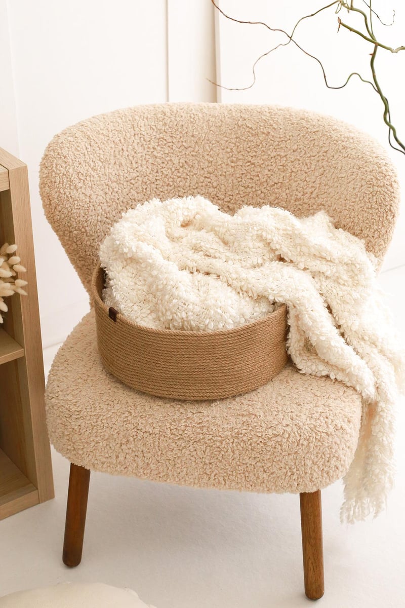 Rek Home Jüt Halat Düzenleyici Saklama Dekoratif Hasır Sepet Organizer 35x15