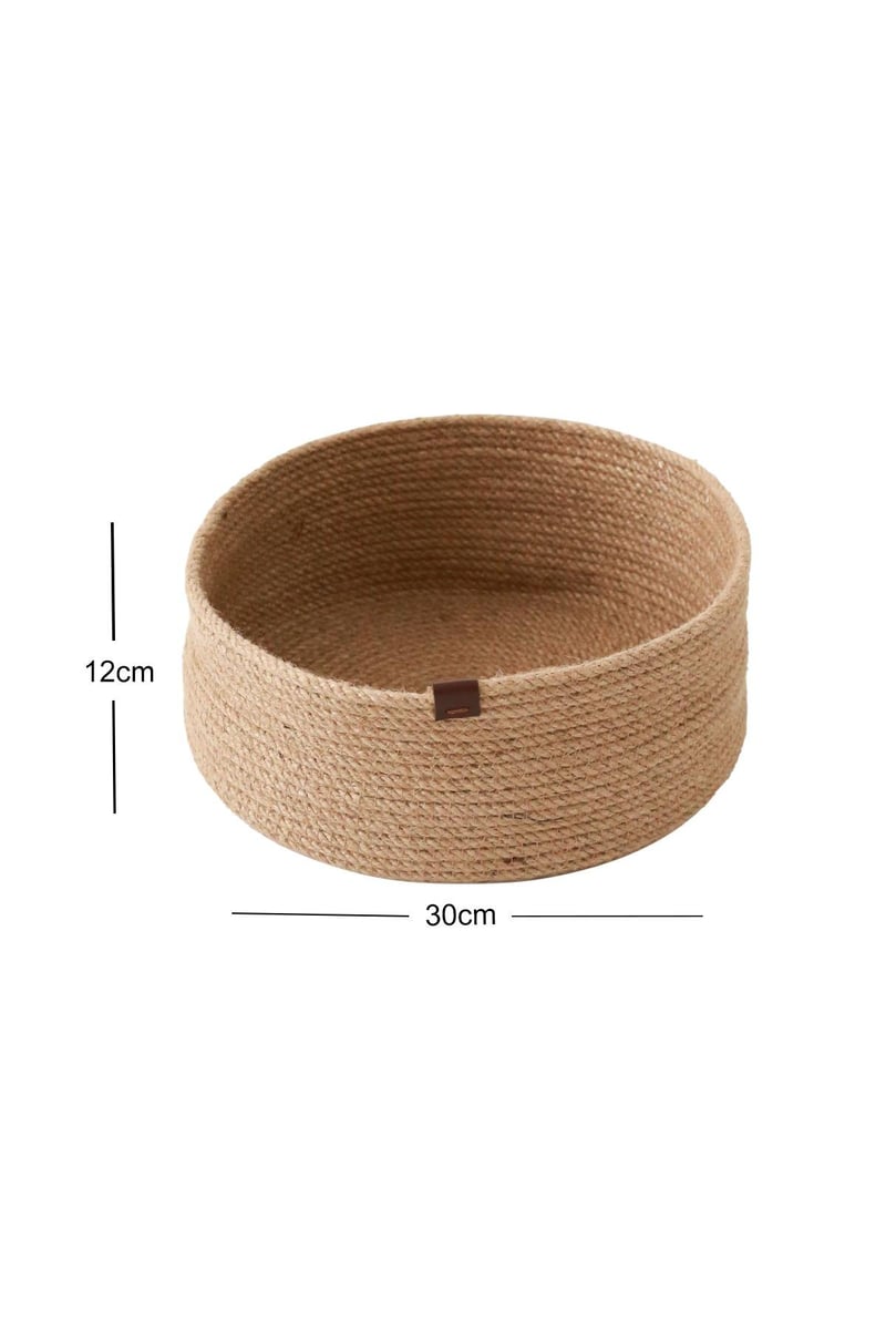 Rek Home Jüt Halat Düzenleyici Saklama Dekoratif Hasır Sepet Organizer 30x12
