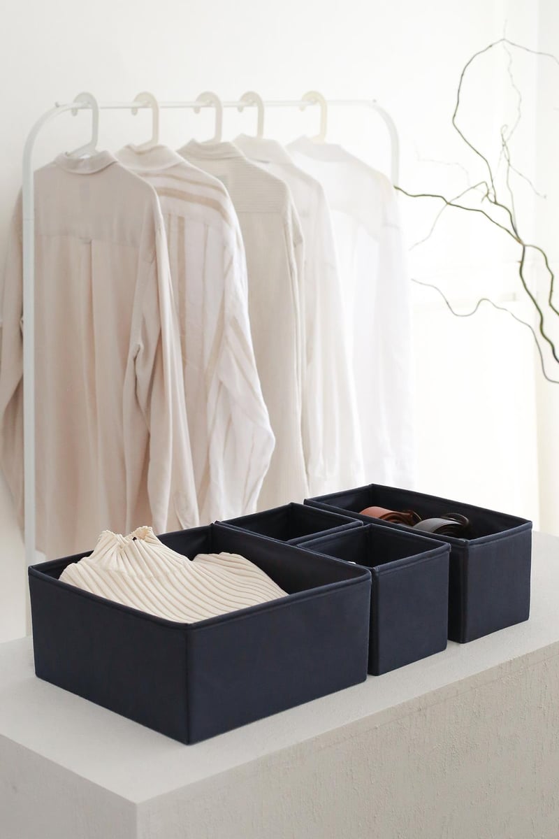 REK HOME Lacivert Çekmece İçi Düzenleyici 4'lü Organizer Set