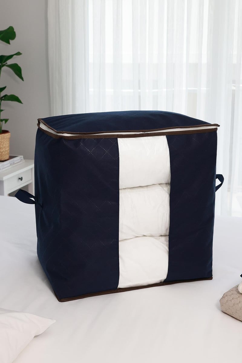 Rek Home Pencereli Lacivert Yastık Yorgan Kazak Hurcu / 50x50x36