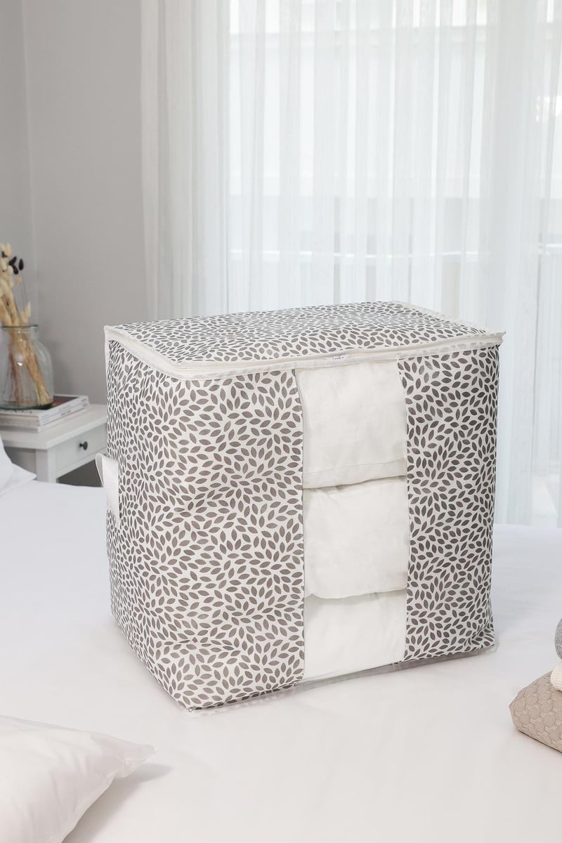 Rek Home Pencereli Yaprak Gri Yastık Yorgan Kazak Hurcu / 50x50x36