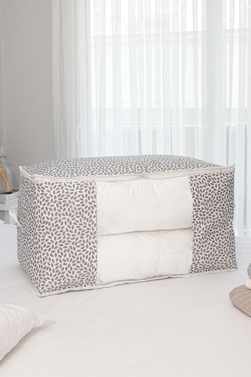 Rek Home Yaprak Gri Büyük Boy Yastık Yorgan Kazak Hurcu / 75x40x40