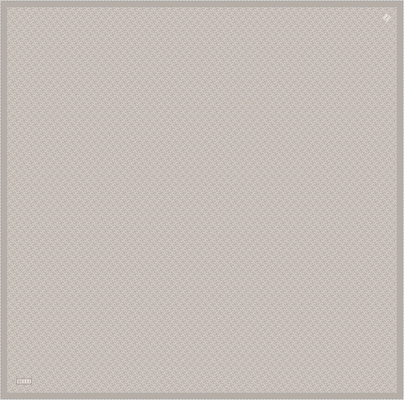 Bej Klasik Desen %100 Twill İpek Eşarp 4317-05
