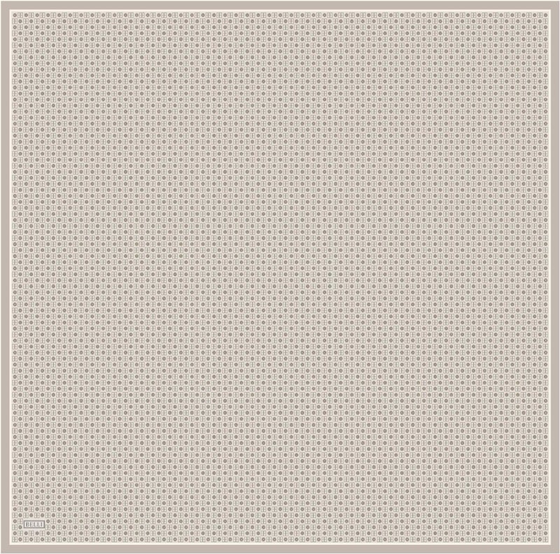 Bej Monogram Desen %100 Twill İpek Eşarp 4418-31