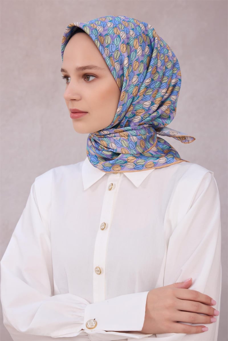 {URUNSEO_TITLE} | BELLI | BELLİ İPEK EŞARP | BELLİ ÇİÇEK DESEN İPEK EŞARP 4204D (TWILL) TURUNCU - 10