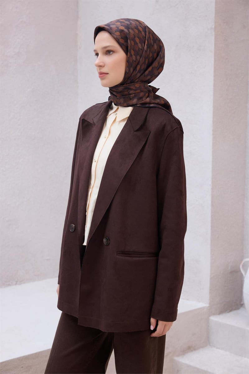 {URUNSEO_TITLE} | BELLI | BELLİ İPEK EŞARP | BELLİ ÇİÇEK DESEN İPEK EŞARP 4204D (TWILL) KAHVE - 58