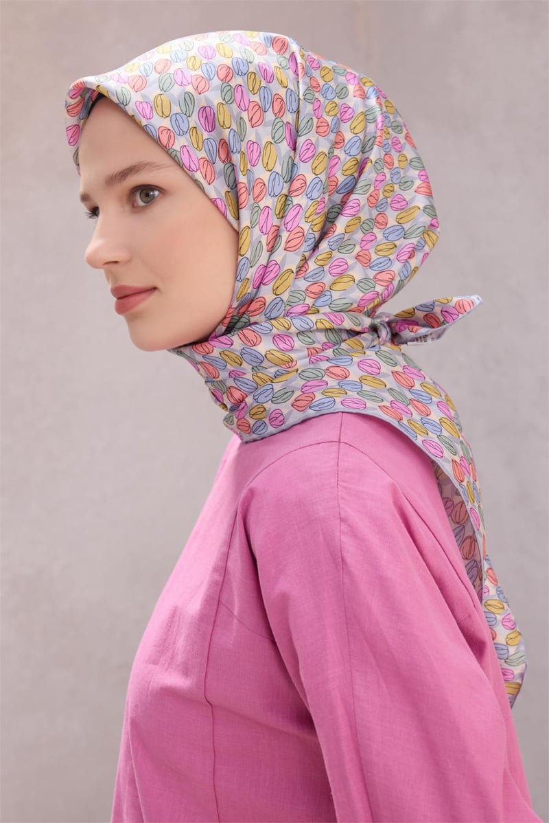 {URUNSEO_TITLE} | BELLI | BELLİ İPEK EŞARP | BELLİ ÇİÇEK DESEN İPEK EŞARP 4204D (TWILL) PEMBE - 80