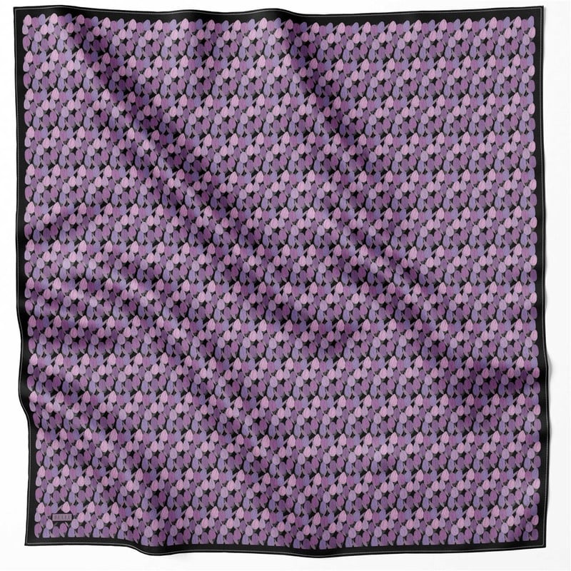 {URUNSEO_TITLE} | BELLI | BELLİ İPEK EŞARP | BELLİ ÇİÇEK DESEN İPEK EŞARP 4204D (TWILL) SİYAH MOR - 89