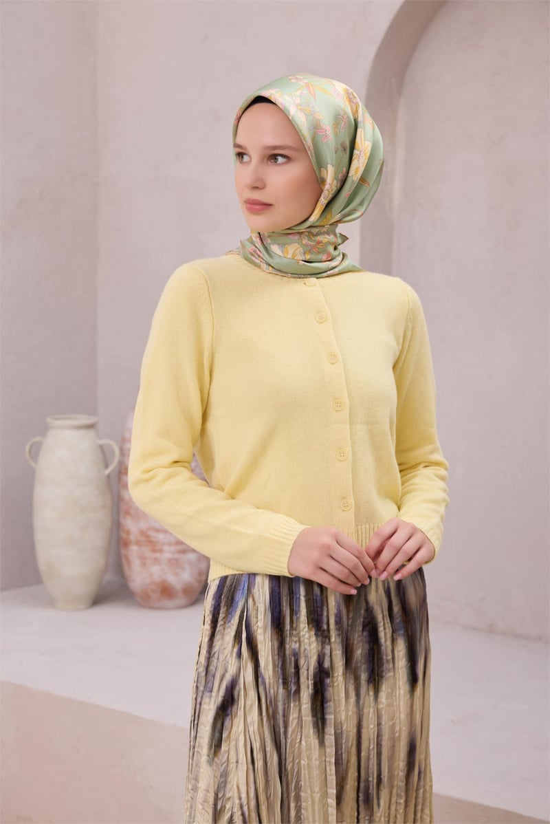 {URUNSEO_TITLE} | BELLI | BELLİ İPEK EŞARP | BELLİ ÇİÇEK DESEN İPEK EŞARP 4210D (TWILL) SU YEŞİLİ - 58