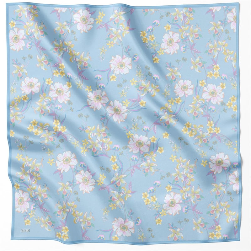 {URUNSEO_TITLE} | BELLI | BELLİ İPEK EŞARP | BELLİ ÇİÇEK DESEN İPEK EŞARP 4210D (TWILL) MAVİ - 54