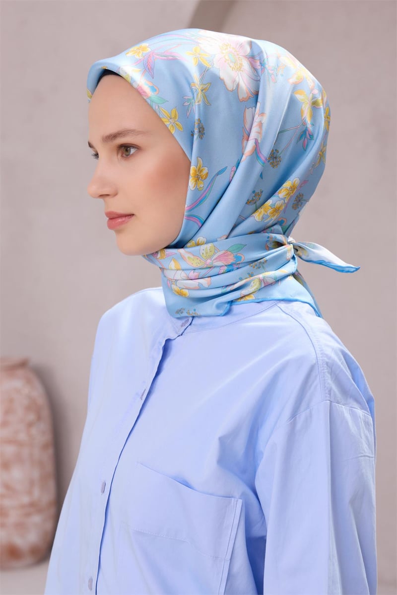 {URUNSEO_TITLE} | BELLI | BELLİ İPEK EŞARP | BELLİ ÇİÇEK DESEN İPEK EŞARP 4210D (TWILL) MAVİ - 54