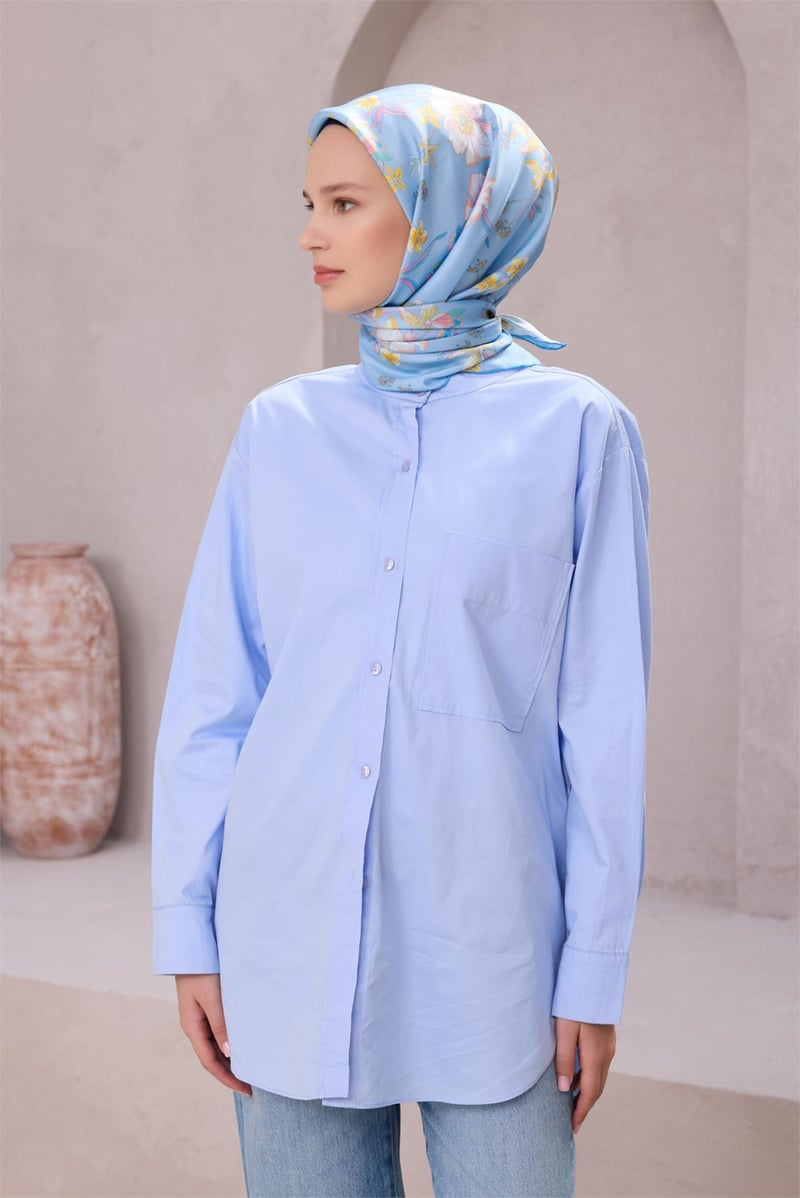 {URUNSEO_TITLE} | BELLI | BELLİ İPEK EŞARP | BELLİ ÇİÇEK DESEN İPEK EŞARP 4210D (TWILL) MAVİ - 54