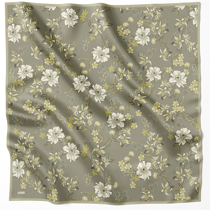 {URUNSEO_TITLE} | BELLI | BELLİ İPEK EŞARP | BELLİ ÇİÇEK DESEN İPEK EŞARP 4210D (TWILL) HAKİ - 87