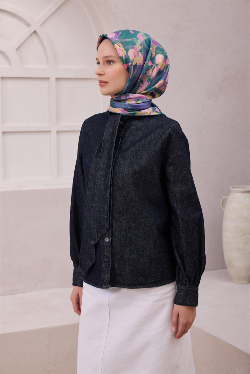 {URUNSEO_TITLE} | BELLI | BELLİ İPEK EŞARP | BELLİ ÇİÇEK DESEN İPEK EŞARP 4217D (TWILL) MOR - 82