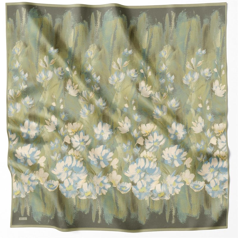 {URUNSEO_TITLE} | BELLI | BELLİ İPEK EŞARP | BELLİ ÇİÇEK DESEN İPEK EŞARP 4217D (TWILL) HAKİ - 81
