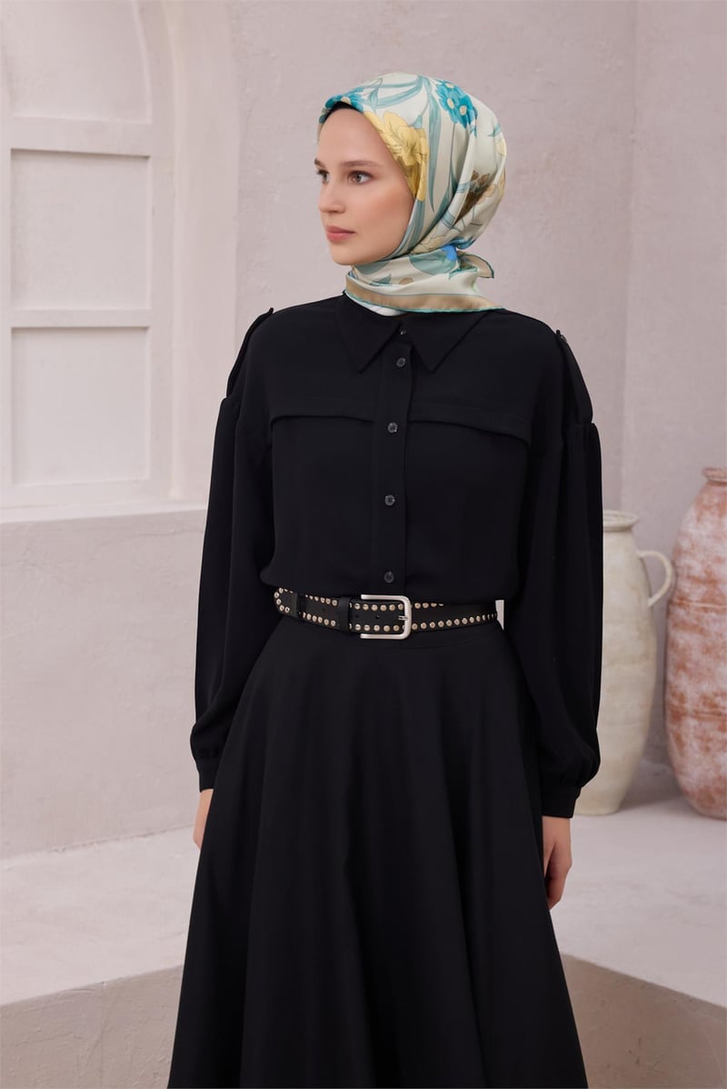 {URUNSEO_TITLE} | BELLI | BELLİ İPEK EŞARP | BELLİ ÇİÇEK DESEN İPEK EŞARP 4219D (TWILL) MAVİ YEŞİL - 53