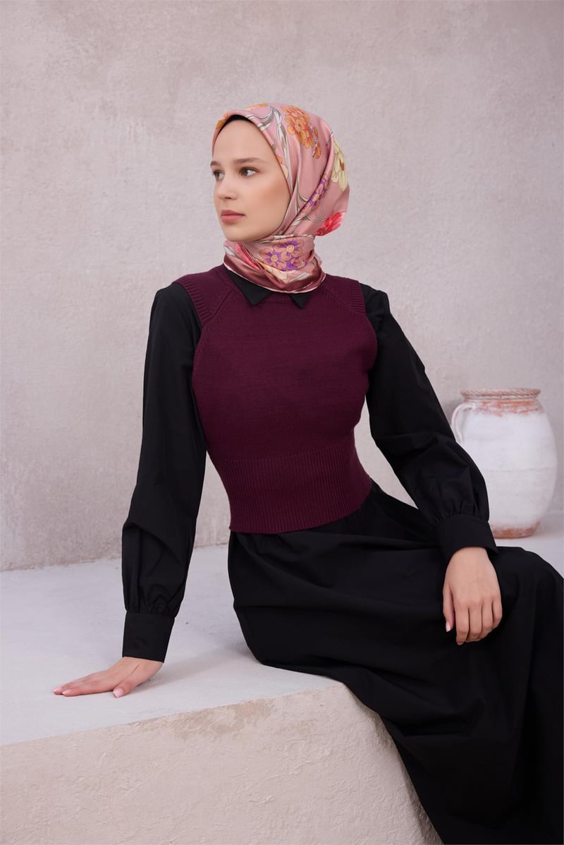 {URUNSEO_TITLE} | BELLI | BELLİ İPEK EŞARP | BELLİ ÇİÇEK DESEN İPEK EŞARP 4219D (TWILL) PUDRA - 34