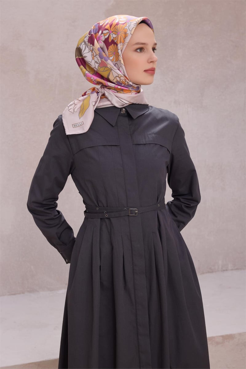 {URUNSEO_TITLE} | BELLI | BELLİ İPEK EŞARP | BELLİ ÇİÇEK DESEN İPEK EŞARP 4220D (TWILL) GRİ PEMBE - 31