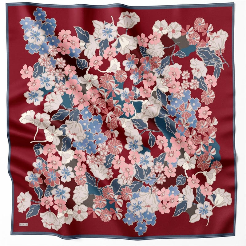 {URUNSEO_TITLE} | BELLI | BELLİ İPEK EŞARP | BELLİ ÇİÇEK DESEN İPEK EŞARP 4220D (TWILL) BORDO - 36