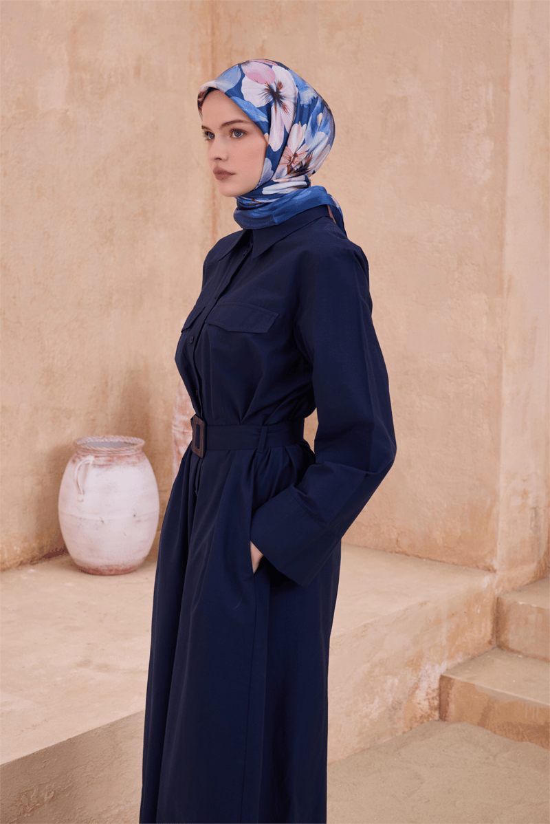 BELLİ ÇİÇEK DESEN KRİSTAL İNDİGO EŞARP 2014
