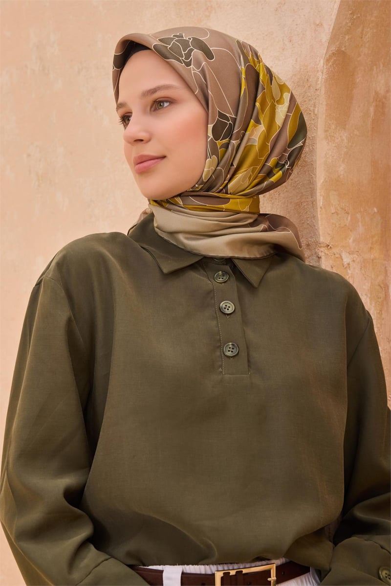 {URUNSEO_TITLE} | BELLI | BELLİ İPEK EŞARP | BELLİ ÇIÇEK DESENI İPEK EŞARP 4127D TWILL - 88