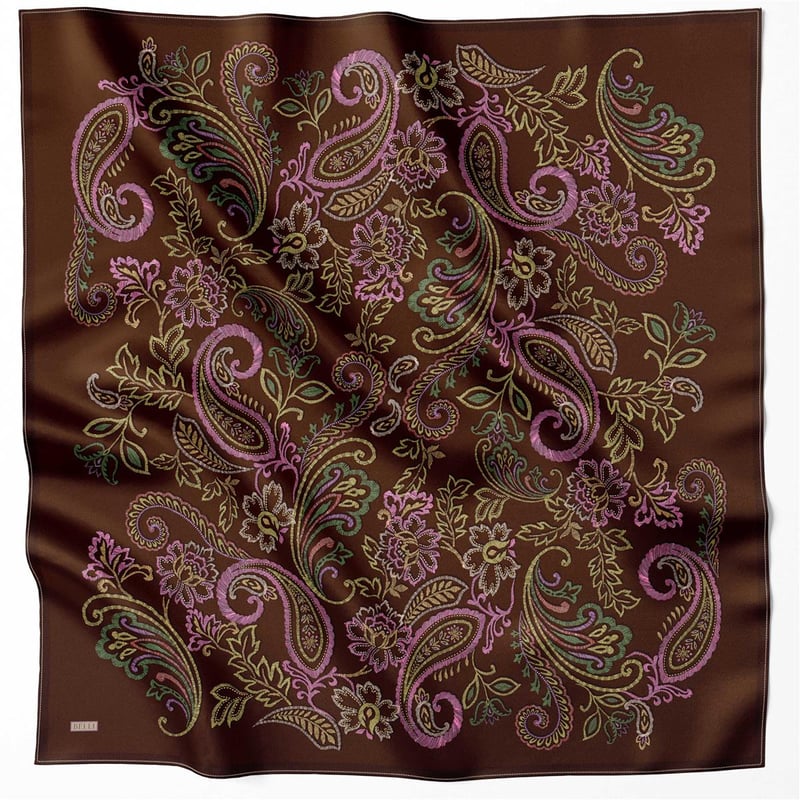 {URUNSEO_TITLE} | BELLI | BELLİ İPEK EŞARP | BELLİ ÇİÇEKLİ DESEN İPEK EŞARP 4207D (TWILL) ACI KAHVE - 39