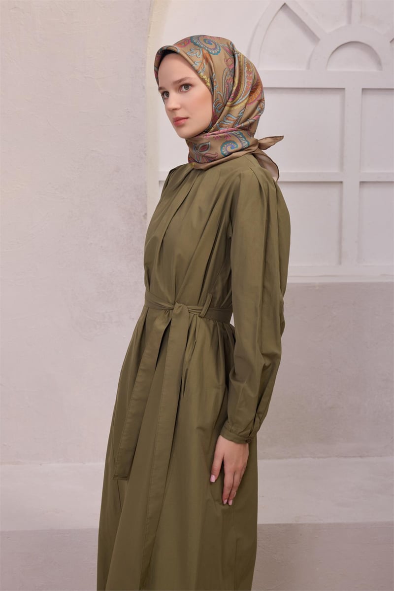 {URUNSEO_TITLE} | BELLI | BELLİ İPEK EŞARP | BELLİ ÇİÇEKLİ DESEN İPEK EŞARP 4207D (TWILL) VİZON - 01