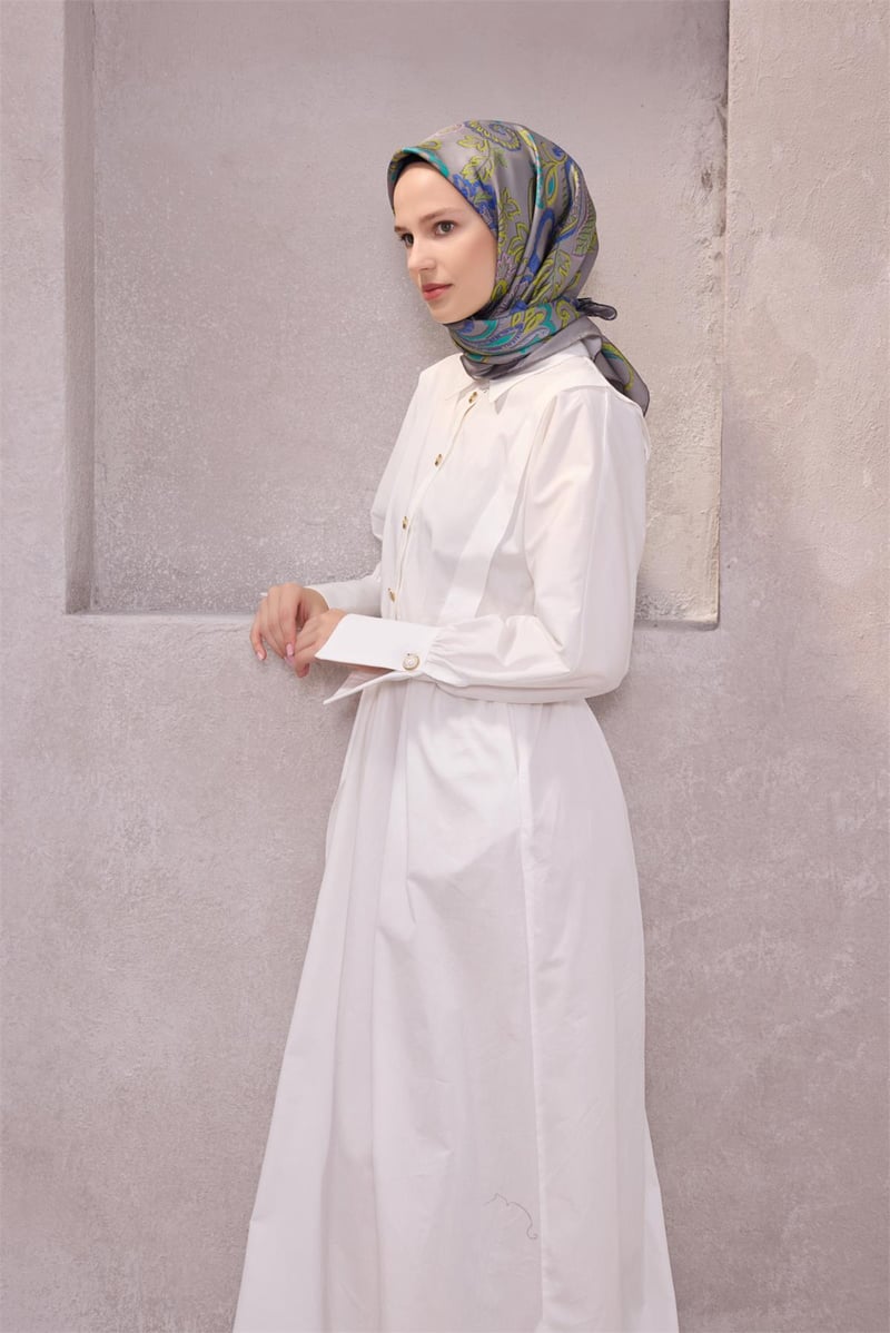 {URUNSEO_TITLE} | BELLI | BELLİ İPEK EŞARP | BELLİ ÇİÇEKLİ DESEN İPEK EŞARP 4207D (TWILL) GRİ - 83