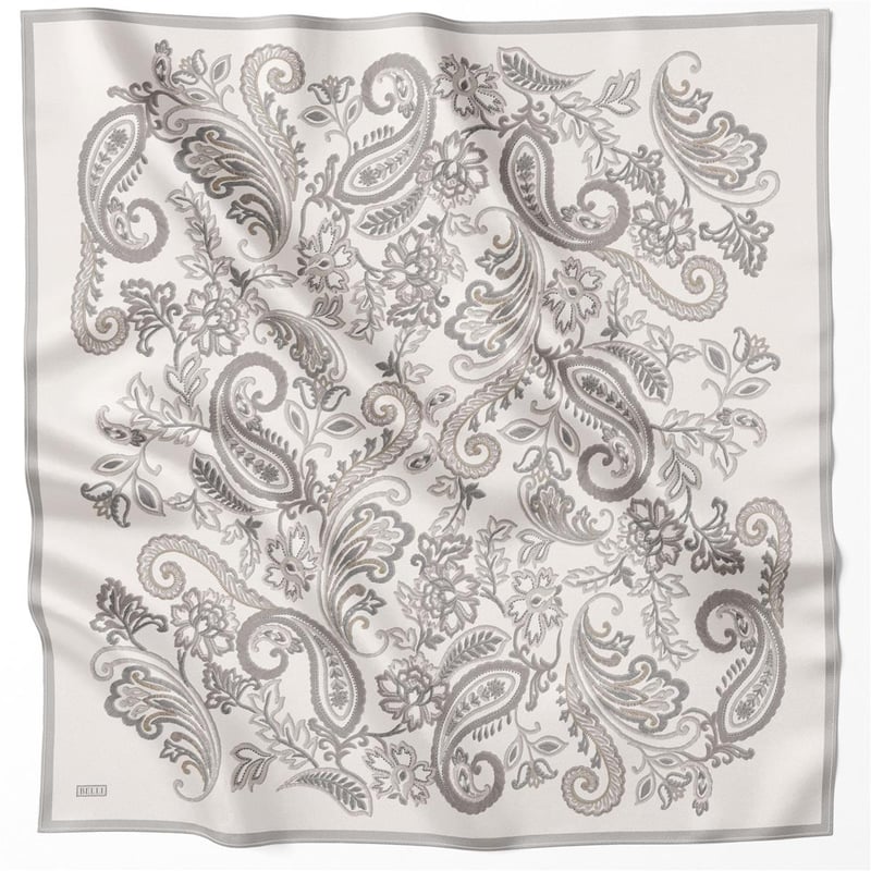 {URUNSEO_TITLE} | BELLI | BELLİ İPEK EŞARP | BELLİ ÇİÇEKLİ DESEN İPEK EŞARP 4207D (TWILL) KREM - 86