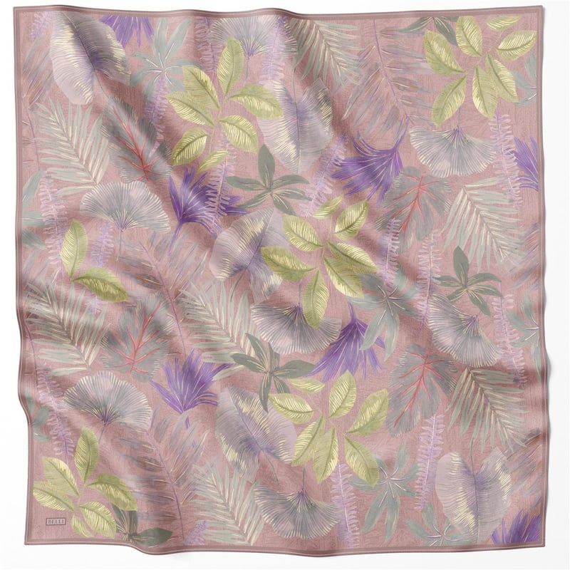 BELLİ ÇİÇEKLİ DESEN İPEK EŞARP 4225D (TWILL) SOMON - 55