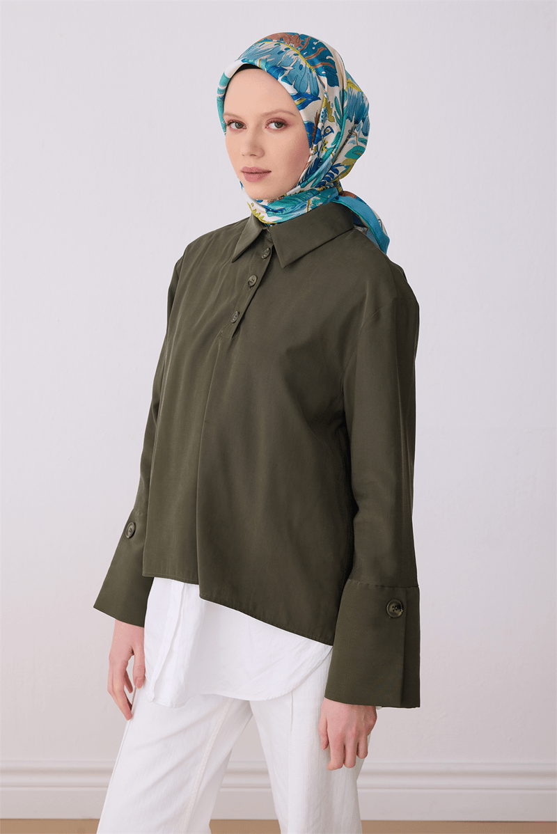 Belli Çok Renkli Çiçek Desen %100 Twill İpek Eşarp 4323-81