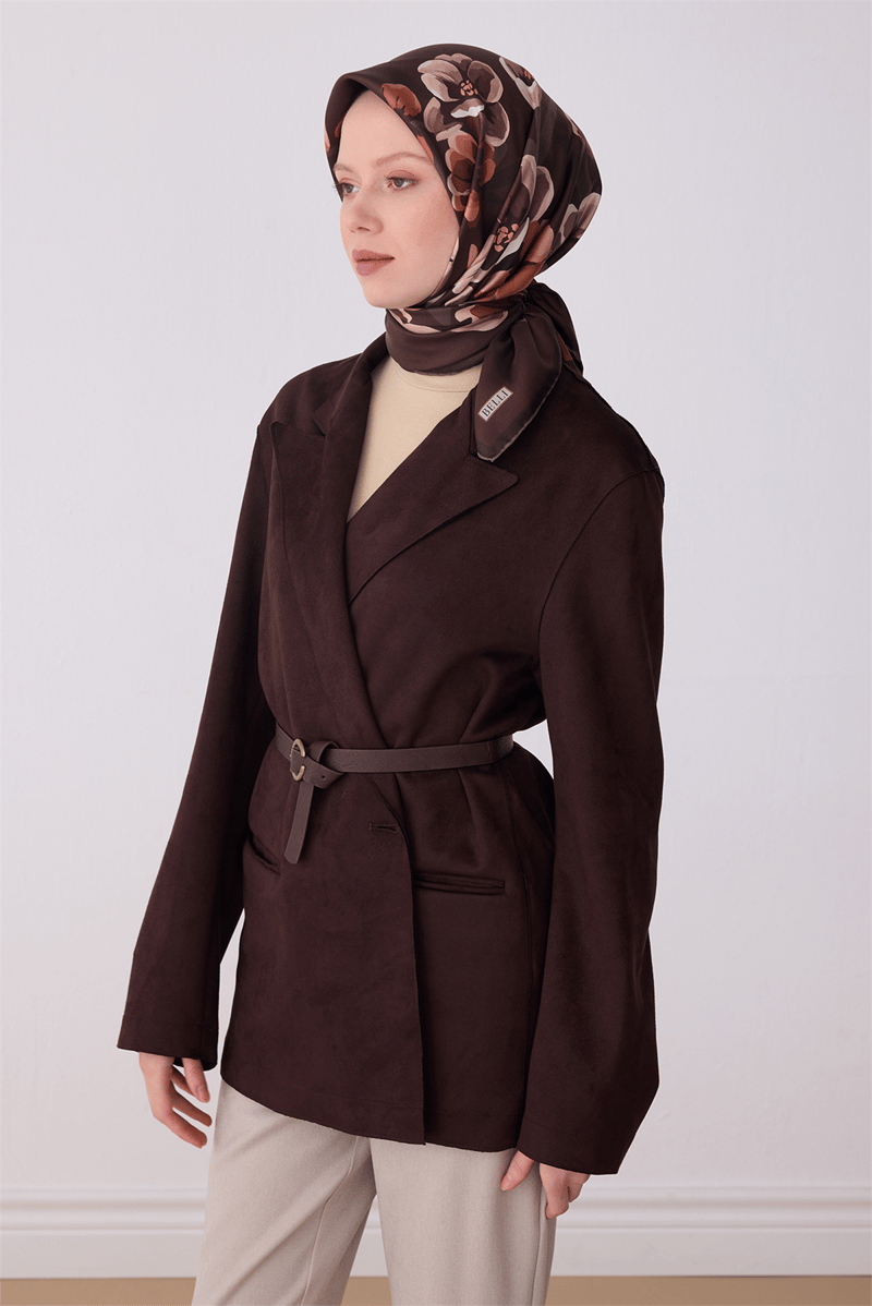 Belli Çok Renkli Çiçek Desen %100 Twill İpek Eşarp 4330-51