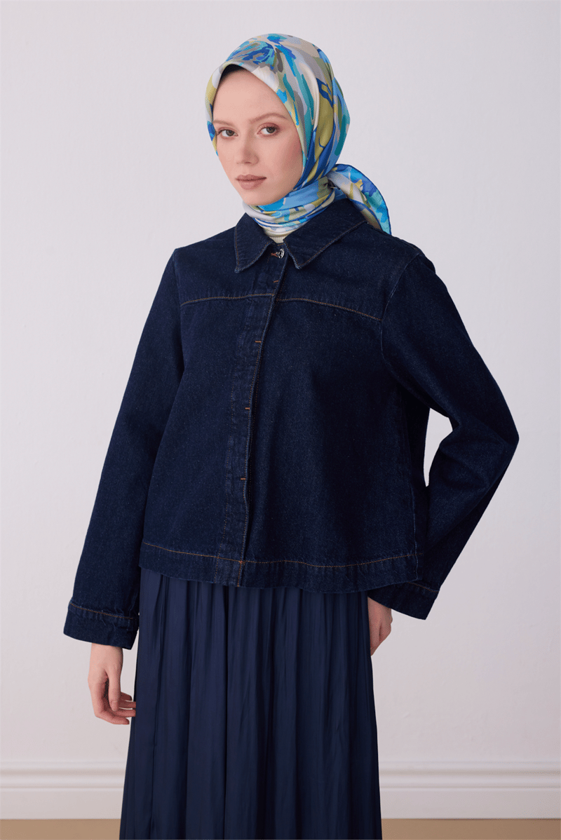 Belli Çok Renkli Çiçek Desen %100 Twill İpek Eşarp 4315-83