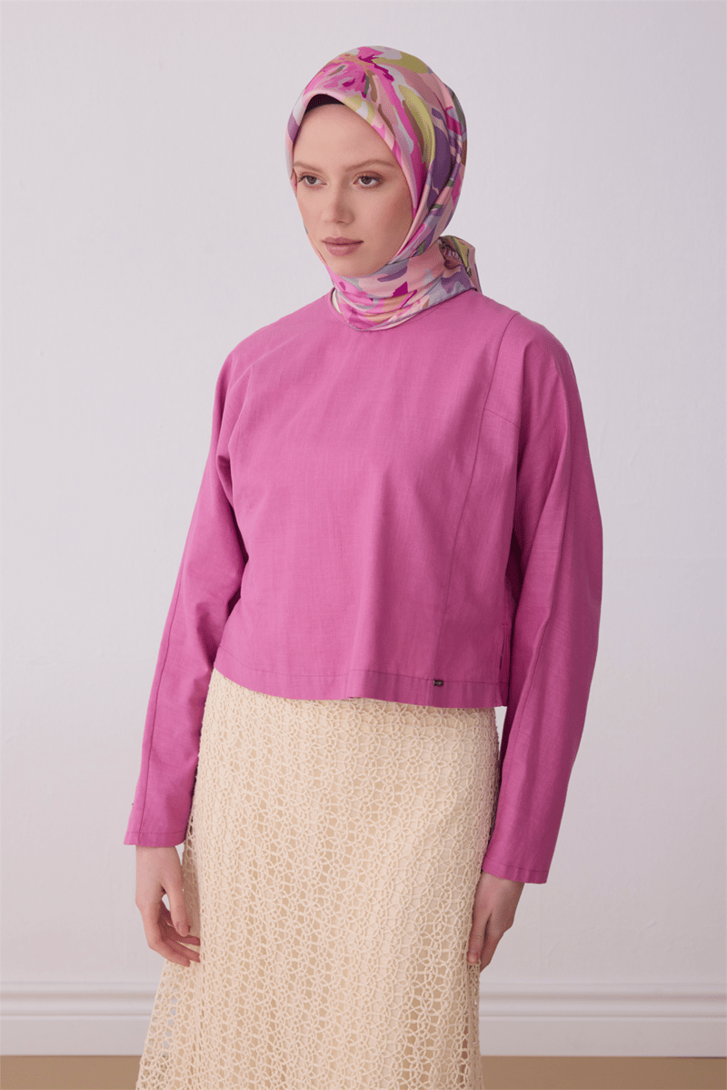 Belli Çok Renkli Çiçek Desen %100 Twill İpek Eşarp 4315-35