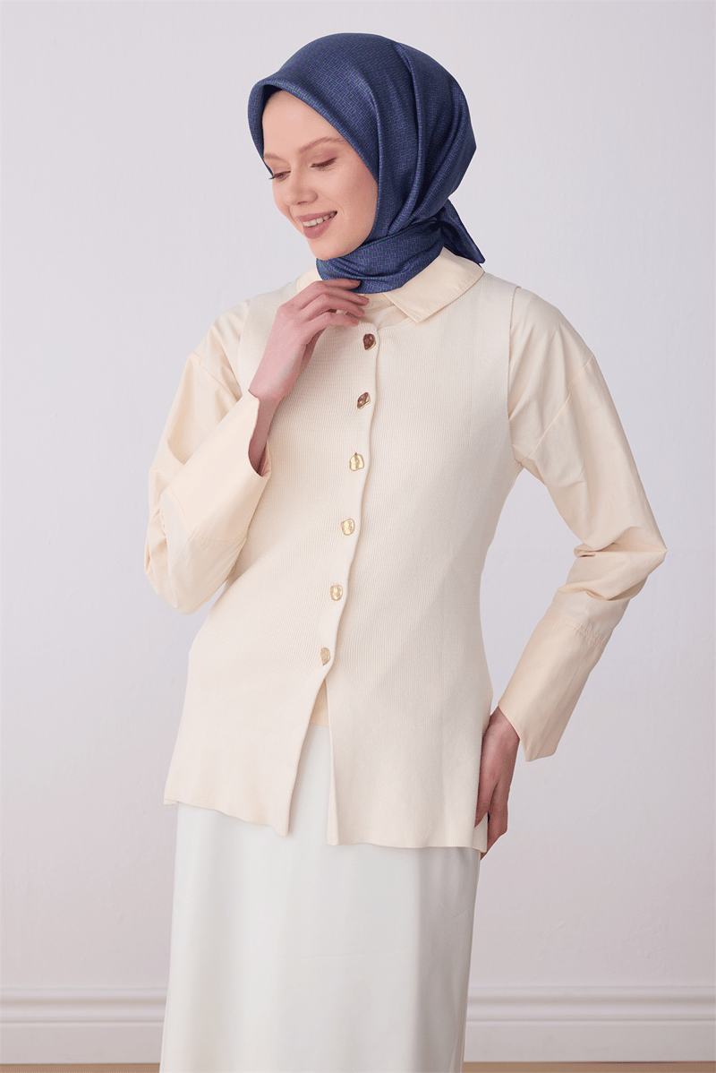 Belli Çok Renkli Klasik Desen %100 Twill İpek Eşarp 4317-87