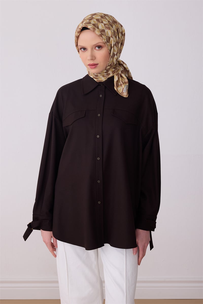 Belli Çok Renkli Obje Desen %100 Twill İpek Eşarp 4322-81