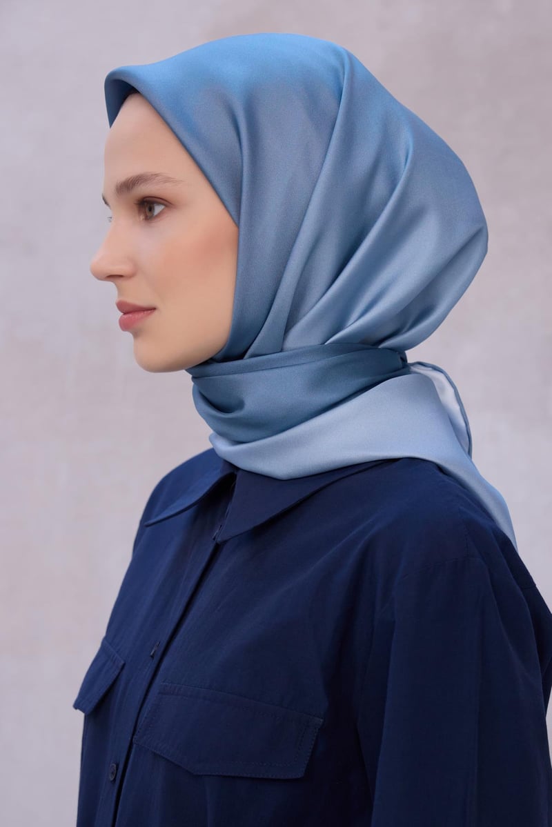{URUNSEO_TITLE} | BELLI | BELLİ İPEK EŞARP | BELLİ DEGRADE DESEN İPEK EŞARP 4224D (TWILL) İNDİGO - 08