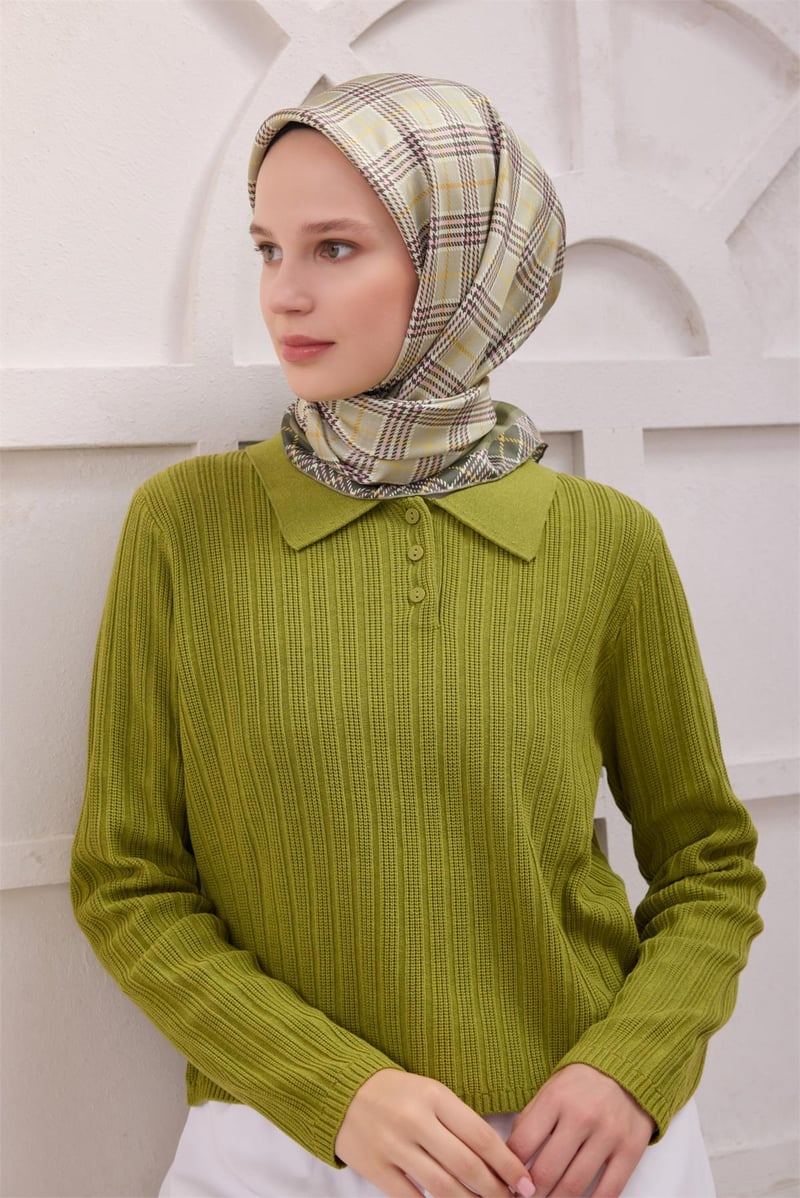 {URUNSEO_TITLE} | BELLI | BELLİ İPEK EŞARP | BELLİ EKOSE DESEN İPEK EŞARP 4218D (TWILL) YEŞİL - 55