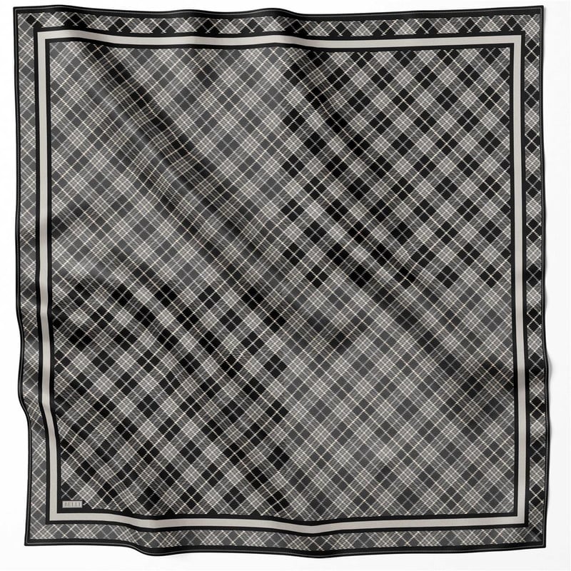 {URUNSEO_TITLE} | BELLI | BELLİ İPEK EŞARP | BELLİ EKOSE DESEN İPEK EŞARP 4218D (TWILL) SİYAH - 88